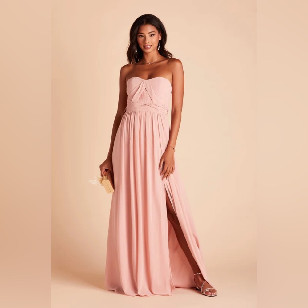 Birdy Grey GRACE CONVERTIBLE DRESS CHIFFON DUSTY ROSE XS NEW NWT BRIDESMAID SLIT - Picture 1 of 6